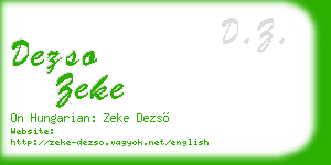 dezso zeke business card