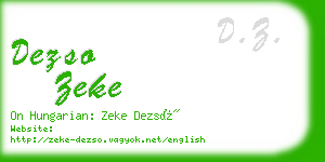 dezso zeke business card